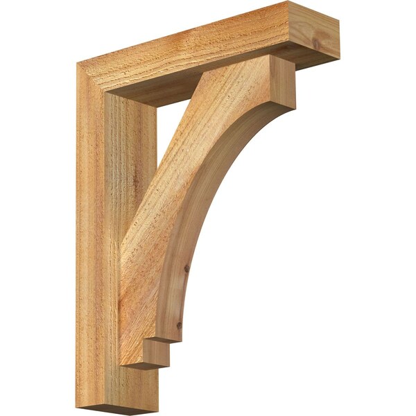 Ekena Millwork Imperial Block Rough Sawn Bracket w/ Offset Brace, Western Red Cedar, 4"W x 14"D x 18"H BKT0402X14X18IMP05RWR - main